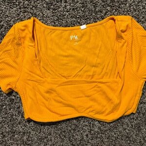 PacSun Orange Ribbed Crop Top